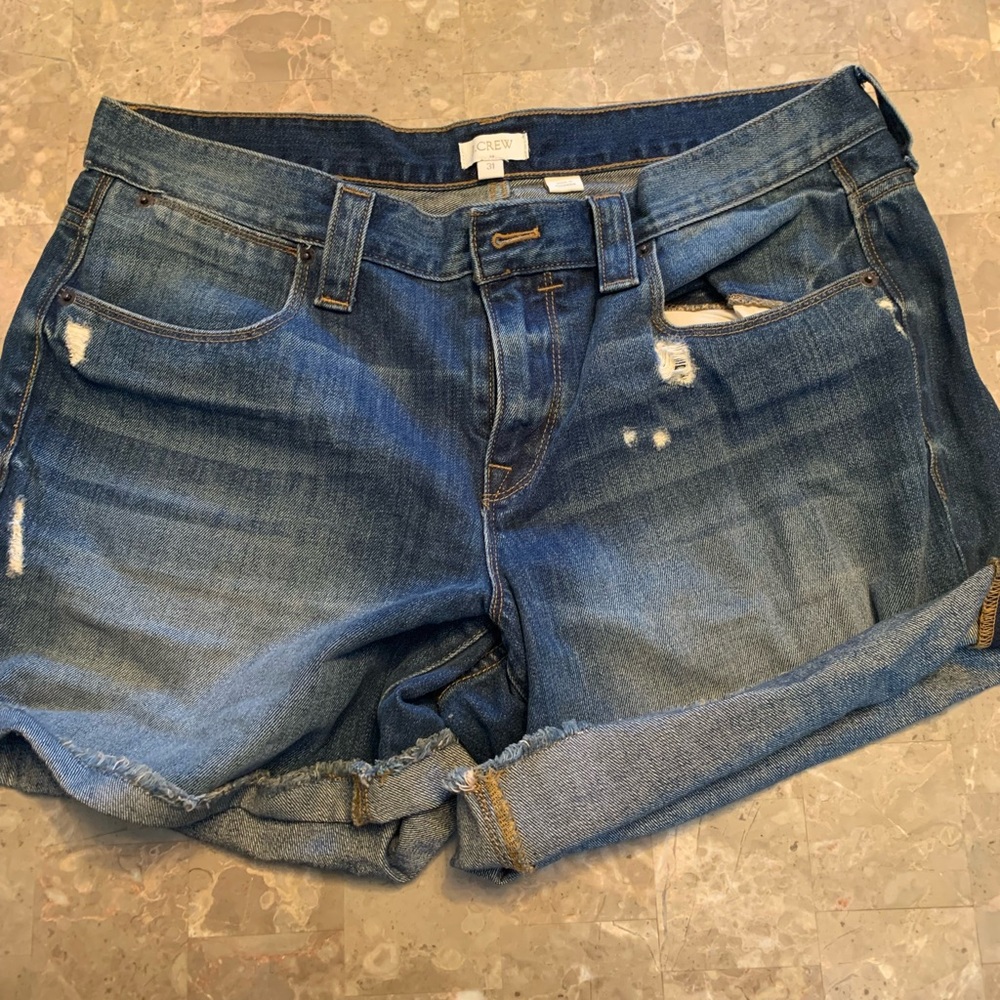 J Crew Distressed Jean Shorts Size 31